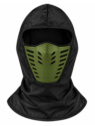 Black ninja hood green mask - ninja,